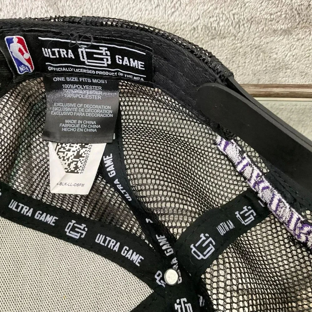 Ultra Game Los Angeles Lakers Trucker Hat Snapback Mesh Cap Black EUC